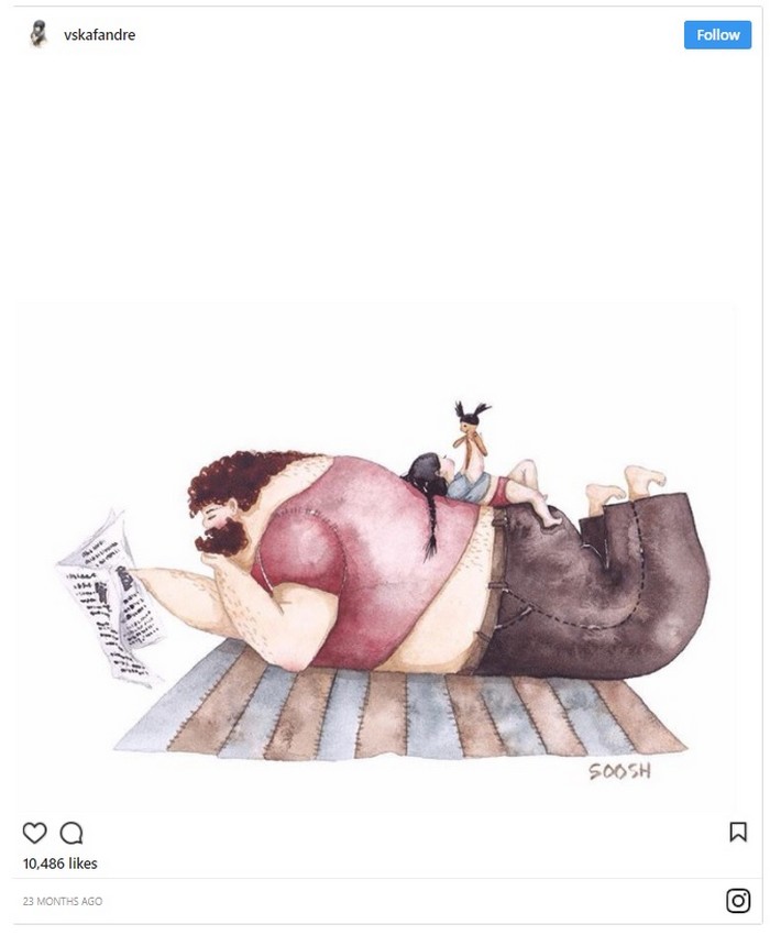 Father daughter illustrations by Soosh