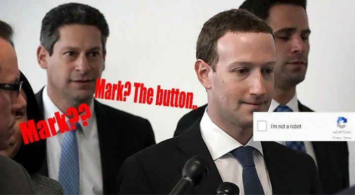 Memes of Mark Zuckerberg testifying before congress