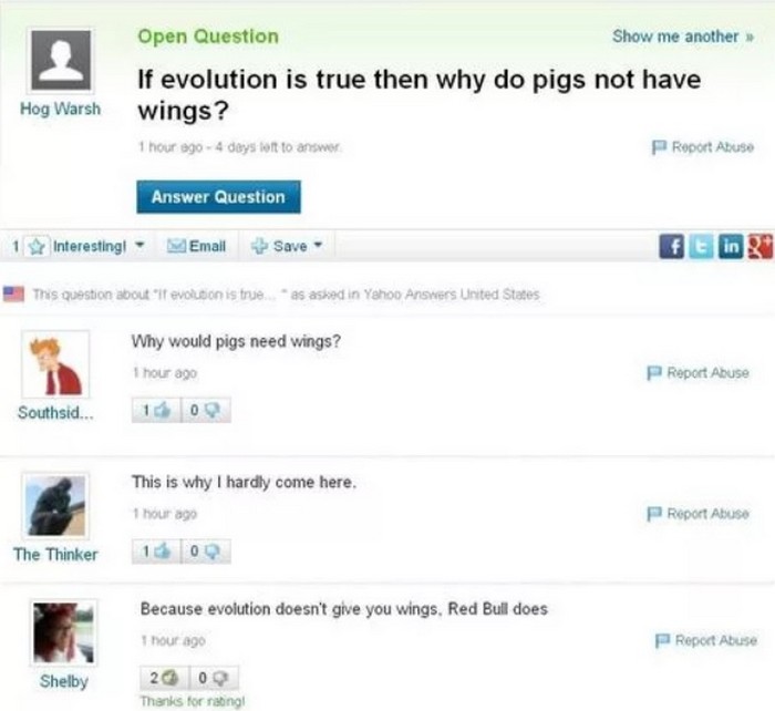 Funniest Yahoo answers questions