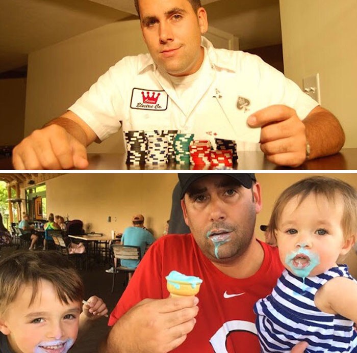 photos of parents before and after having kids