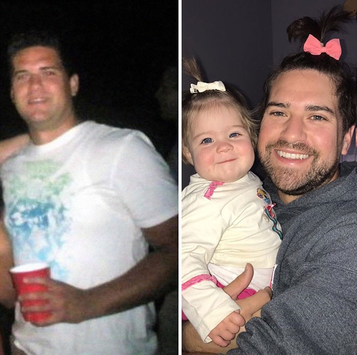 photos of parents before and after having kids
