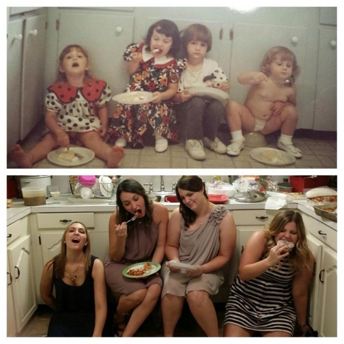 recreated family photos