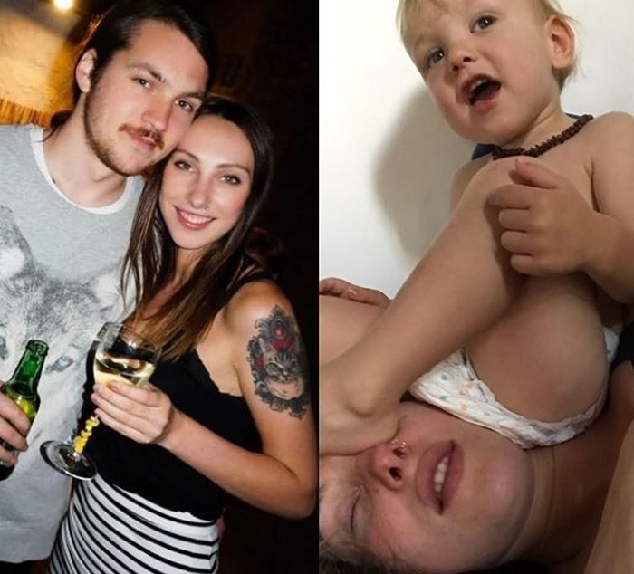 photos of parents before and after having kids