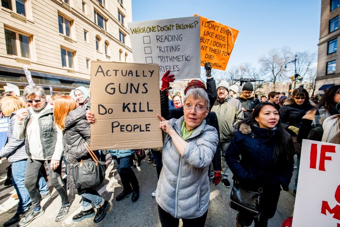 People marching in New York