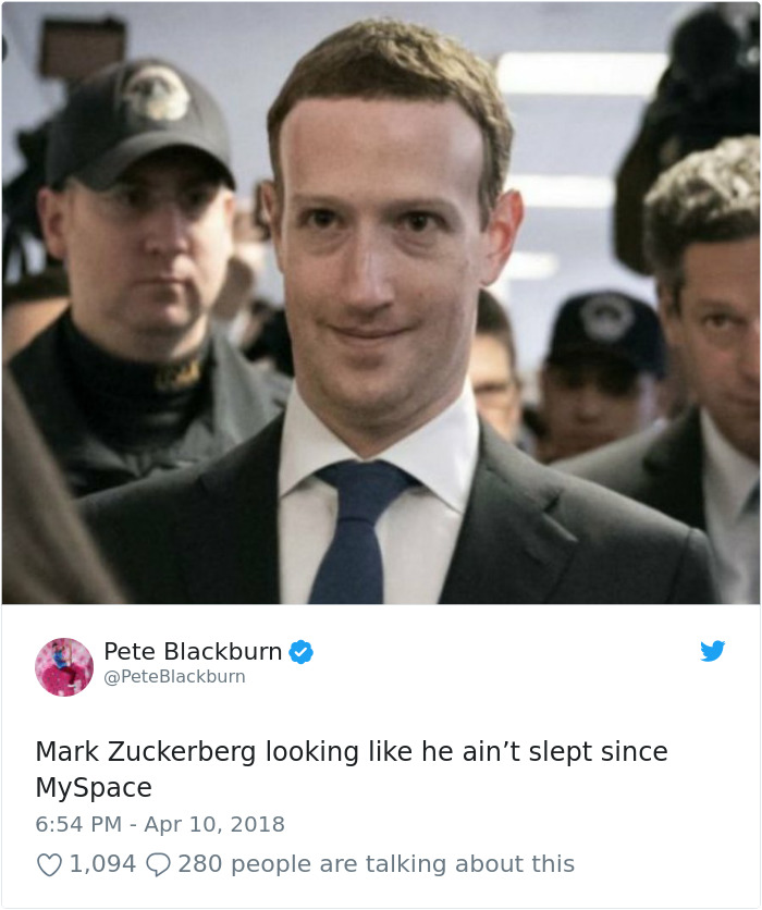 Memes of Mark Zuckerberg testifying before congress