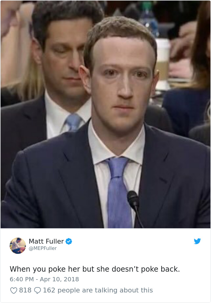 Memes of Mark Zuckerberg testifying before congress