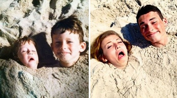 recreated family photos