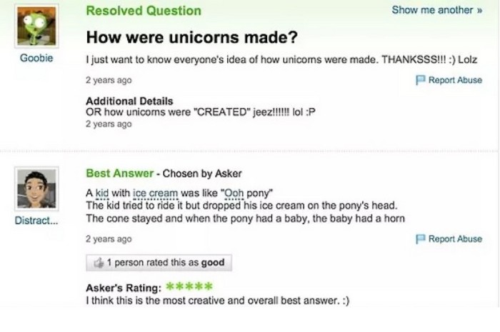 Funniest Yahoo answers questions