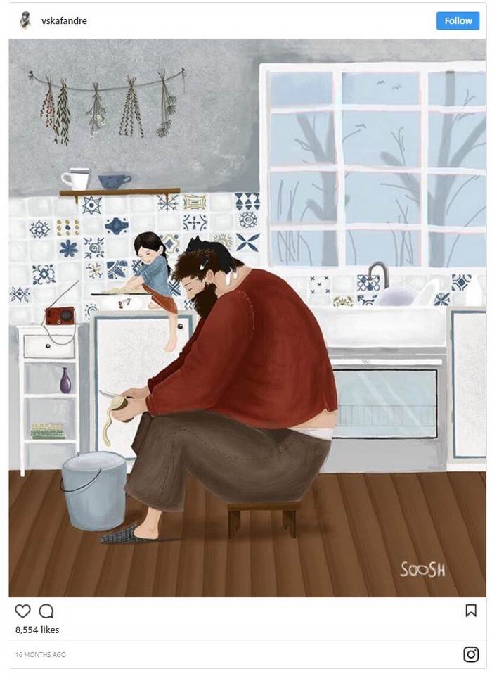 Father daughter illustrations by Soosh