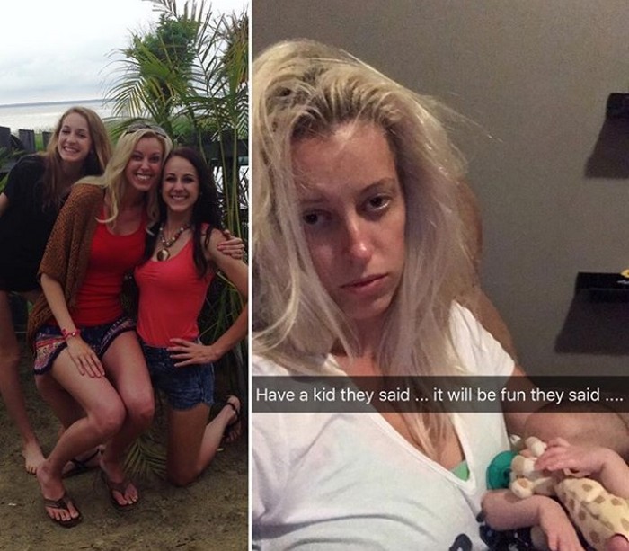 photos of parents before and after having kids