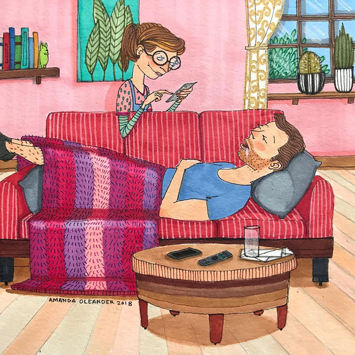 Relatable Relationship Illustrations by Amanda Oleander
