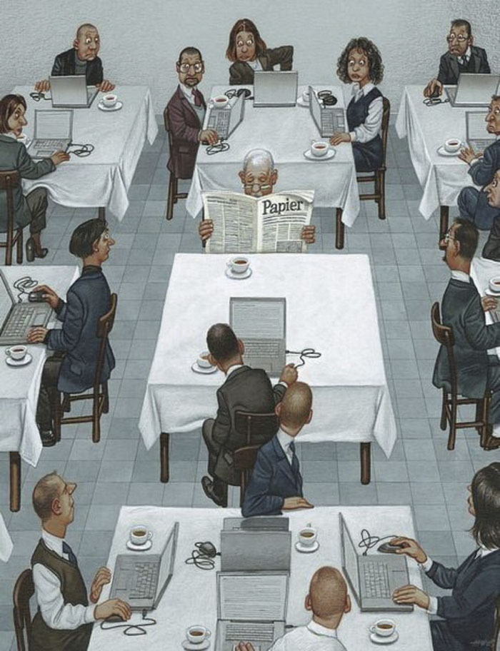 Gerhard Haderer satirical drawings