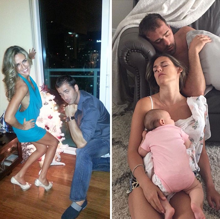 photos of parents before and after having kids