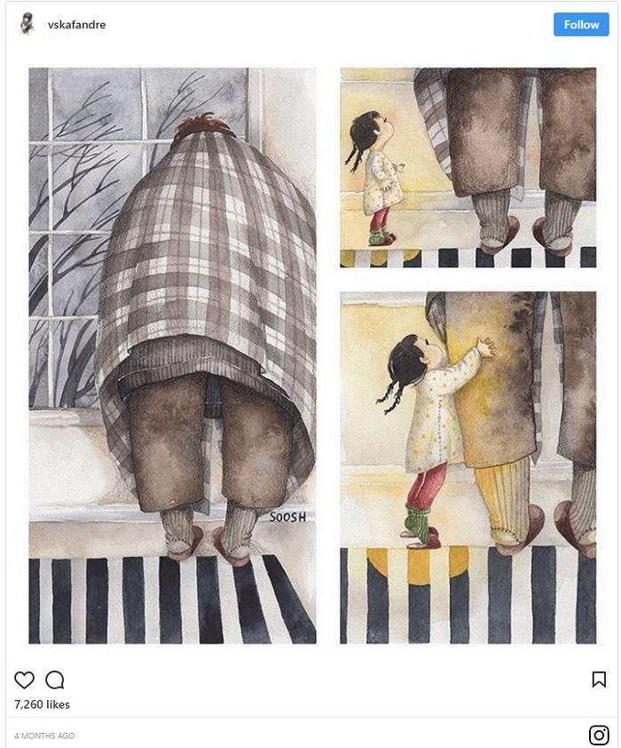 Father daughter illustrations by Soosh
