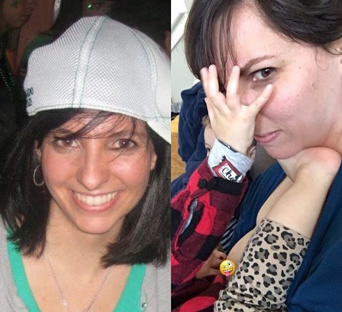 photos of parents before and after having kids